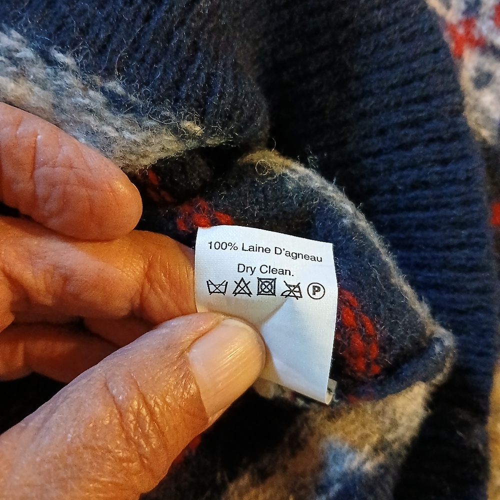 J.CREW 100% LAMBSWOOL Crewneck Fair Isle Sz L - Picture 8 of 9